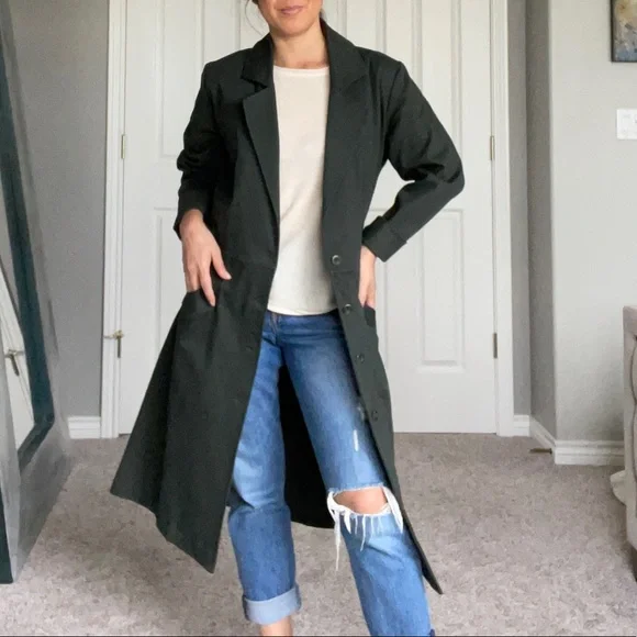 First Rite Green  herringbone utility Shop Coat - Picture 11 of 16